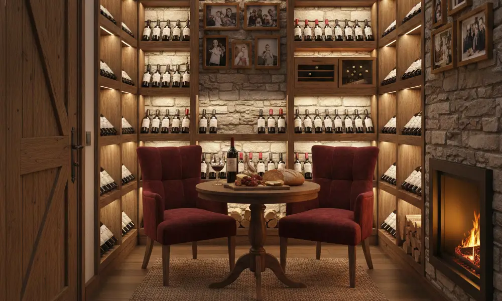 adega de madeira em casa